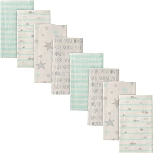 Gerber Unisex-Baby 8-Pack Cotton Flannel Burp Cloths