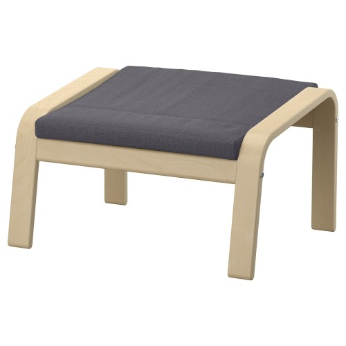 POÄNG Ottoman - brown/Skiftebo dark gray