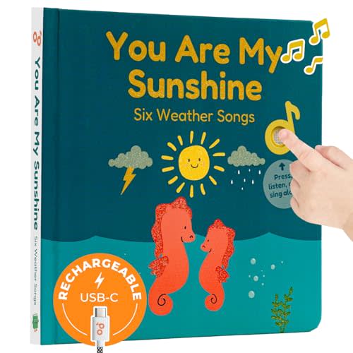 Cali's Books You are My Sunshine | New Rechargeable Sound Books for Toddlers | Books for 1 Year Old | Music Books for Toddlers with 6 Nursery Rhymes | Perfect Musical Toys for Toddlers 1-3