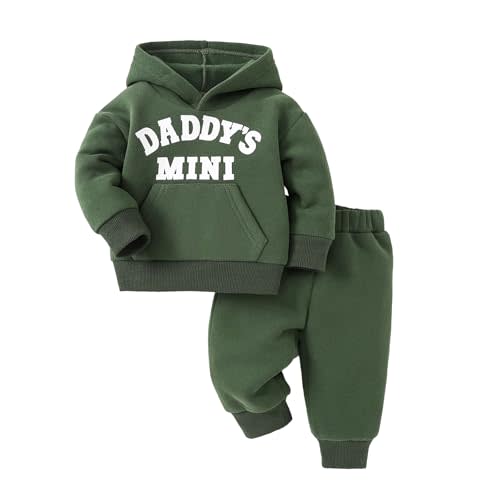 Voonlie Toddler Baby Boy Fall Clothes Long Sleeve Hoodie Sweatshirts Pants Set Infant Winter Outfits