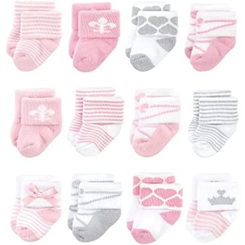 Hudson Baby Baby Girls' Cotton Rich Newborn and Terry Socks