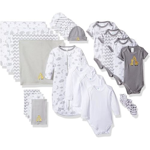 Spasilk Baby Essential 23 Piece Layette Set for Newborns and Infants, 0-6 Months - Grey Celestial