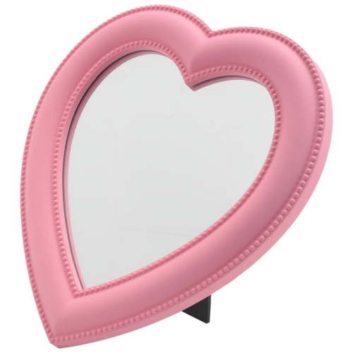 Love Mirror Desktop Makeup Wall Mounted Dual-Use Vanity Girl Room Decor Heart-Shaped Mirror(Pink S)