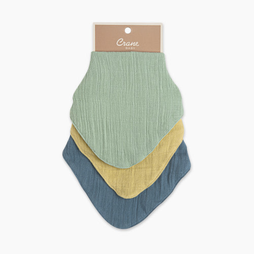 Crane Baby Cotton 4 Layer Muslin Bib Set (3 Pack) - River
