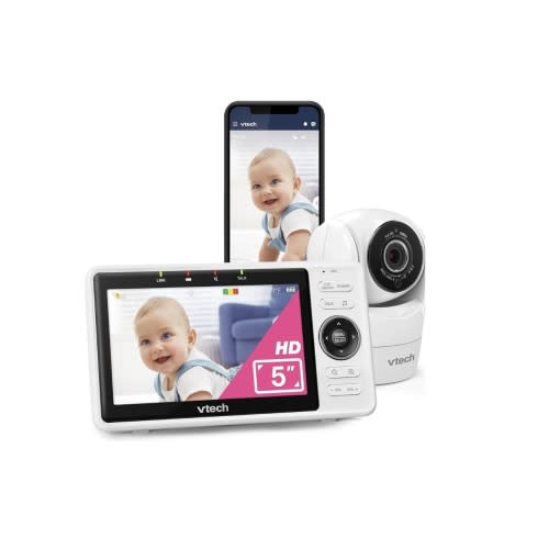 VTech Upgraded Smart WiFi Baby Monitor VM901, 5-inch 720p Display, 1080p Camera, HD NightVision, Fully Remote Pan Tilt Zoom, 2-Way Talk, Free Smart Phone App, Works with iOS, Android