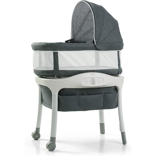 Graco Sense2Snooze Bassinet with Cry Detection Technology | Baby Bassinet Detects and Responds to Babys Cries to Help Soothe Back to Sleep, Ellison, 19 D x 26 W x 41 H Inch (Pack of 1)
