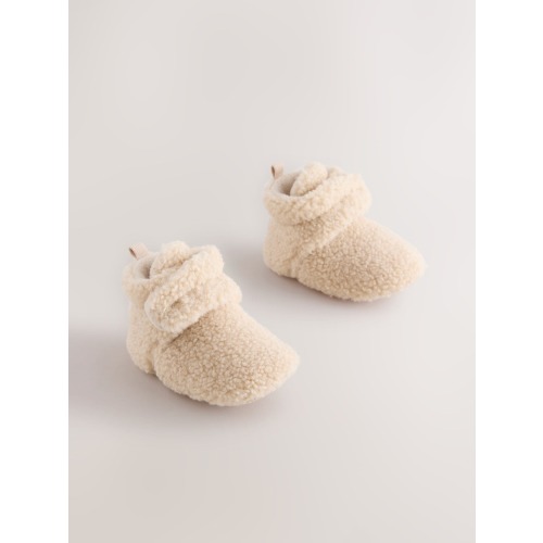 Neutral Borg Baby Touch Fastening Slipper Boots (0-2mths)