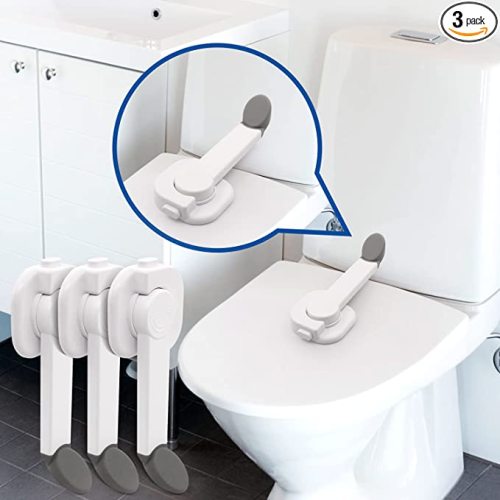 Fangze Toilet Locks Baby Proof - Upgraded 3 Pack Baby Proofing Toilet Safety Seat Lock