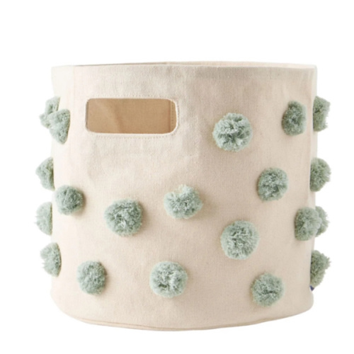 PEHR Pom Pom Basket - Pint, color SAGE
