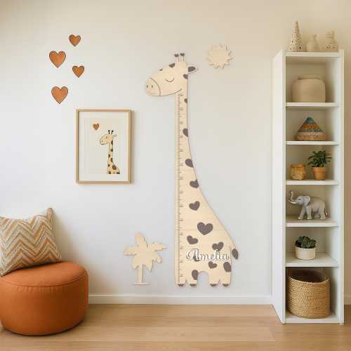 Personalized Growth chart giraffe , big giraffe for baby room , growth chart for kids , safari nursery decor, first birthday gift, baby gift