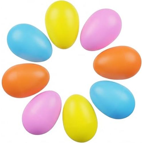 LovesTown 8PCS Plastic Egg Shakers, Musical Instruments for Kids Plastic Egg Toy Maracas for Toddlers Hand Percussion Musical Eggs Easter Basket Stuffers