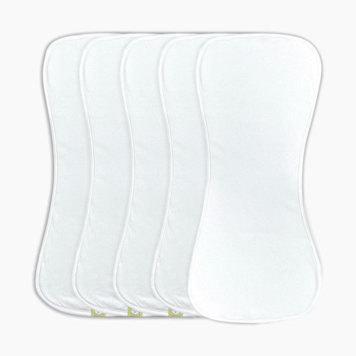 KeaBabies Urban Organic Burp Cloths (5 Pack) - Soft White