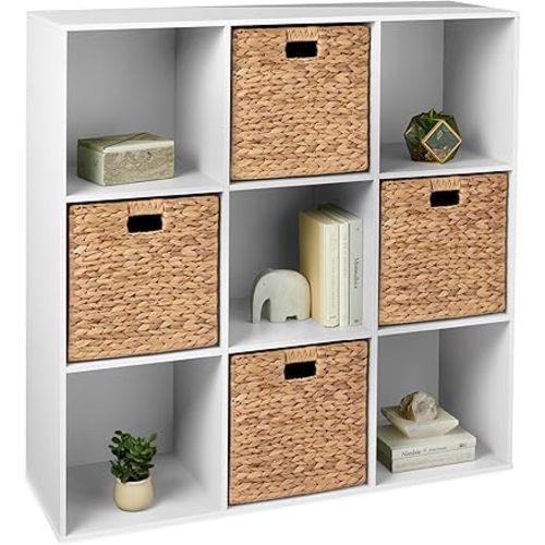 Best Choice Products 9-Cube Storage Organizer, 13.5in Shelf Opening, Bookcase, Display Shelf, Customizable w/ 3 Removable Back Panels – White