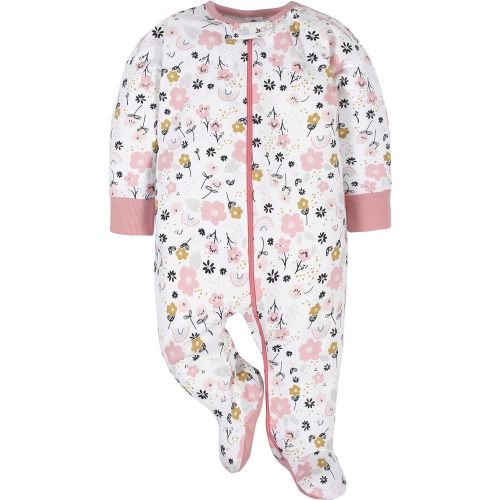 Gerber Baby Girls' 4 Pack Sleep 'N Play Footie