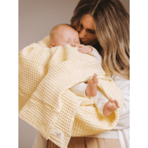 Little Fishies Waffle Blanket - Butter | Sand Cloud