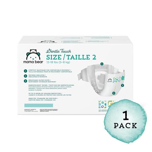 Amazon Brand - Mama Bear Gentle Touch Diapers, Size 2, 184 Count (4 packs of 46)