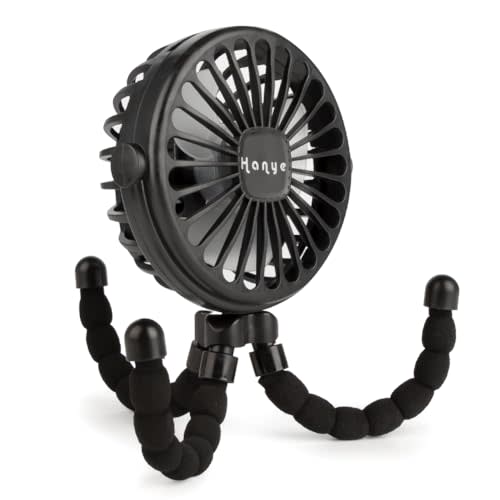 Keweis Stroller Fan Mini Handheld Octopus Fan Baby Fan with Flexible Tripod Wrapped on Stroller, Car Seat, Student Bed, Bike USB Rechargeable Fan, Desk Fan for Office and Baby Room or Outdoor