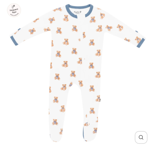 Zippered Footie in Teddy Bear - 6-12M