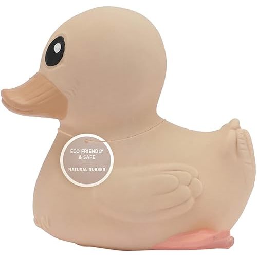 HEVEA Kawan Mini Rubber Duck - 100% Natural Rubber Baby Bath Toy - Eco Friendly, Perfect for Playing, Teething, and Bathing - Mold Free Bath Toys - Sand