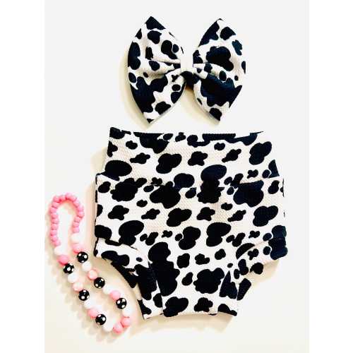 Cow Print High Waisted Bummies | Cowboy or Cowgirl Birthday outfit | Baby Bummies/Baby Bloomers/Shorties | Photo Prop/Smash Cake | 1st Bday
