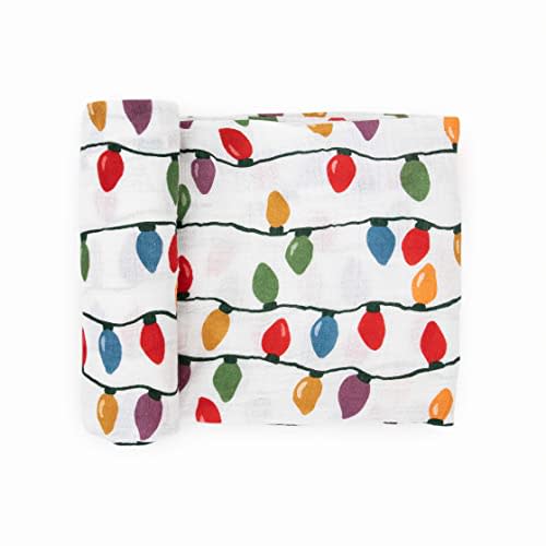 Little Unicorn Premium Cotton Swaddle Baby Blanket | Breathable Fabric | for swaddling, Play, Nursing & More (Christmas Bulbs)