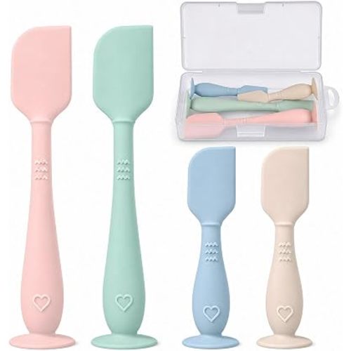 4-Pack Diaper Cream Spatula with Travel Case, Soft Baby Butt Spatula – Silicone Butt Paste Spatula, Convenient Diaper Spatula, Ideal Baby Shower Gift