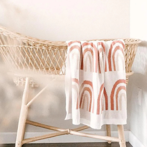 Rainbow Knitted Blanket