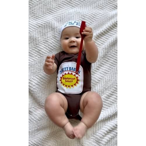 BBQ Baby Halloween Costume Bodysuit, Steak Sauce Baby Shirt, Baby Shower Gift newborn clothes, Unique Newborn Gift, Baby Christmas