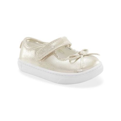 Carter's Just One You®️ Baby Girls' Missie First Walker Sneakers - Gold 3: Hook & Loop, Flexible Sole