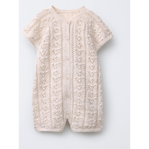 KNIT SHORT JUMPSUIT - Light beige | ZARA United States l 3-6 months