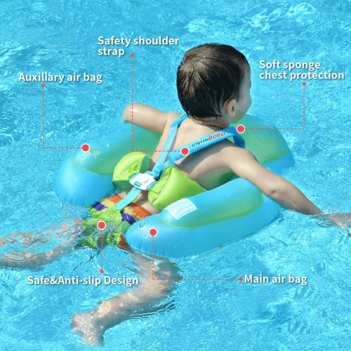 Baby Swim Float Inflatable Infant Pool Floating Ring With Sun Protection Removable Canopy For Kids Aged 3-36 Months Fun On The Water