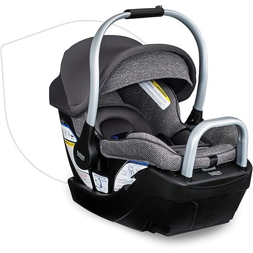 Britax Willow SC Infant Car Seat, Rear Facing Car Seat with Alpine Base, ClickTight Technology, RightSize System, Pindot Stone