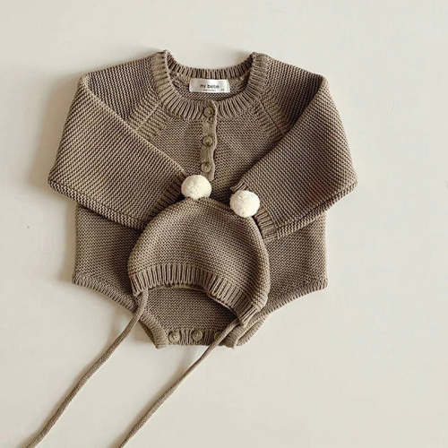 Long Sleeve Knitted Bodysuit Romper Set – August + Willow