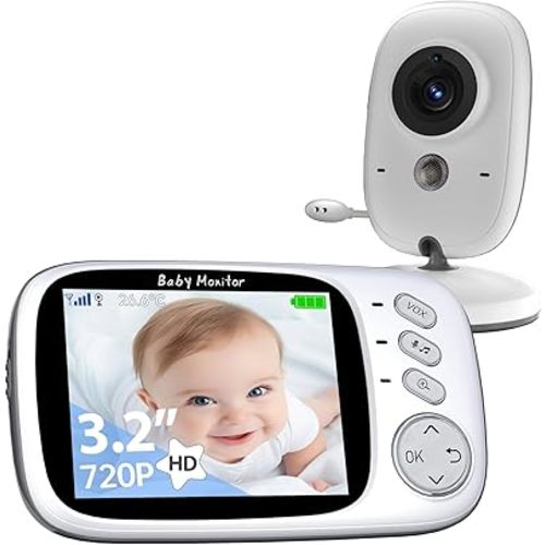No WiFi Baby Monitor with Camera and Audio,Zero Delay Connection,Easy Setup,720P HD Camera,Clear Night Vision, 2-Way Talk, Pan Tilt Zoom Video Baby Monitor Trusted by New Parents 2025