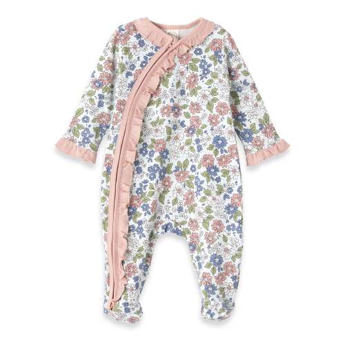 Meadow Fields Floral Bamboo Zipper Romper – August + Willow