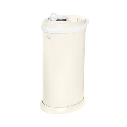 Ubbi Stainless Steel Diaper Pail, Odor Locking, No Special Bag Required, Award-Winning, Registry Must-Have, Matte Ivory