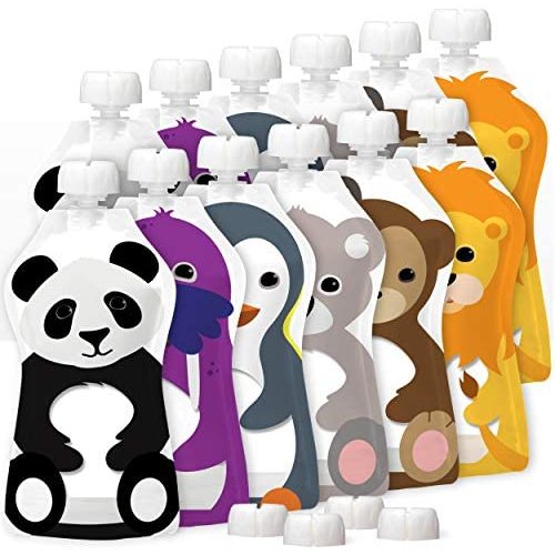 SQUOOSHI Reusable Baby Food Pouches - 5 oz - 12 Large Pouches… - Baby Food Storage - Pouches Toddler - Refillable Squeeze Pouch for Kids