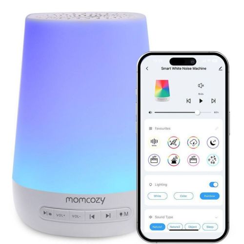 Momcozy Noise Machine for Baby Sleeping with Night Light - White