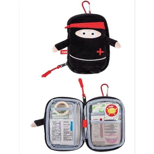 Owie Ninja Small Mini Compact First Aid Kit for Parents on The Go and Hanging in a Diaper Bag, Travel, Purse or Use it at Home or Outdoor