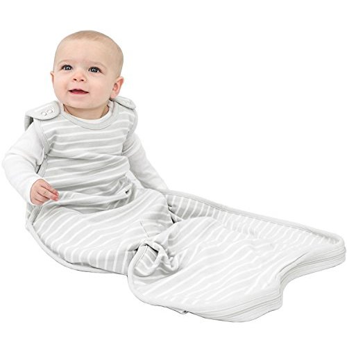 Woolino 4 Season Baby Sleep Sack - Ultimate Merino Wool Baby Sleeping Bag - Two-Way Zipper Adjustable Universal Size Sleep Sack for Baby (2-24 Months) - Birch Gray