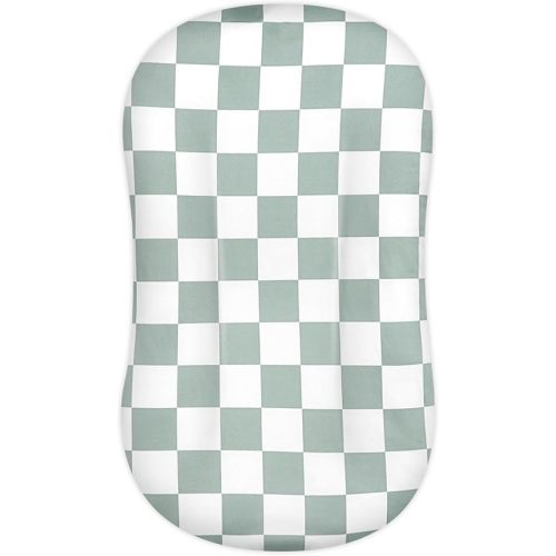 DILIMI Baby Lounger Cover, Newborn Lounger Cover for Boys Girls, Removable Soft Comfortable Lounger Slipcover, Green Checkerboard (Lounger not Included)