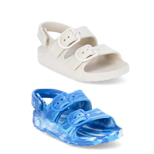 Wonder Nation Toddler Kids EVA Two Buckle Sandal, 2- Pack
