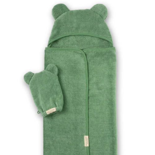 Hooded Towel + Wash Mitt Set Sea Foam