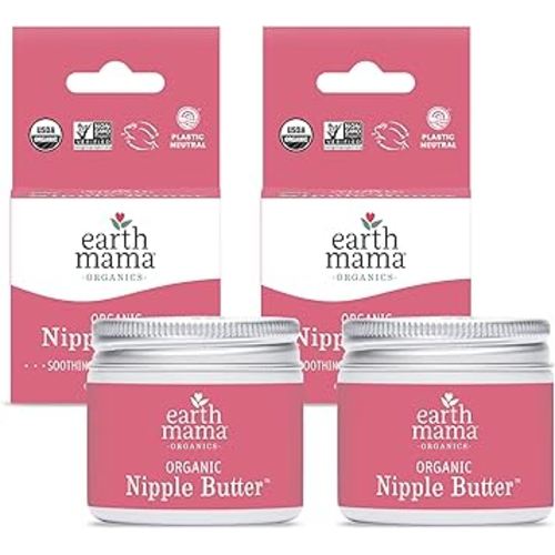Organic Nipple Butter™ Breastfeeding Cream by Earth Mama | Postpartum Essentials Safe for Nursing, Non-GMO Project Verified, No Lanolin, 2-Fluid Ounce (2-Pack)