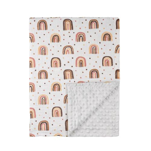 Soarwg Kids Baby Blanket Unisex Newborn, Super Soft Nursery Minky Blankets with Muslin Cotton for Boys Girls, Toddler Baby Nursery Bed Blanket Shower Gifts, 30 x 40 Inch