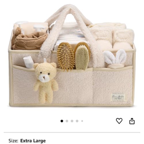 PeraBella Baby Diaper Caddy Organizer - Changing Table & Car Caddy, Nursery Diaper Storage Basket for Diapers & Wipes
