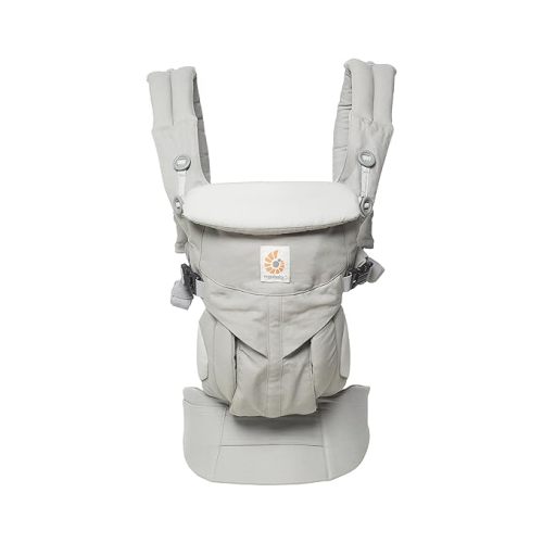 Ergobaby Omni 360 All-Position Baby Carrier for Newborn to Toddler with Lumbar Support (7-45 Pounds), Pearl Grey, One Size (Pack of 1) - Premium Cotton