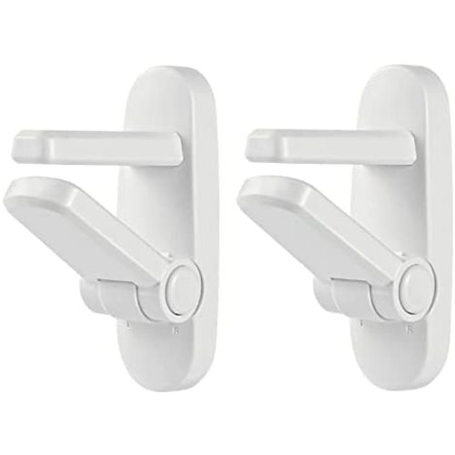 2 Pack - Childproof Door Lever Lock, Prevents Toddlers from Opening Doors, Easy One Hand Operation Door Locks for Kids Safety, ABS with Damage-Free 3M Adhesive Child Safety Door Handle Lock