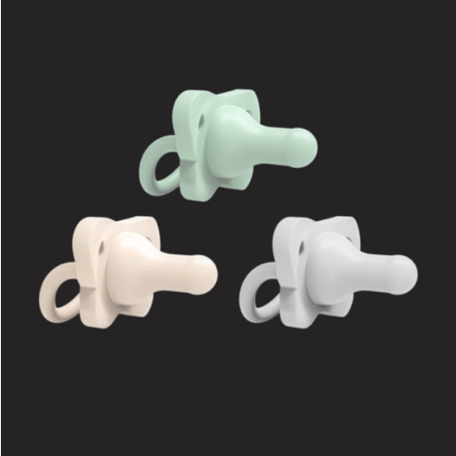 Dr. Brown's HappyPaci 100% Silicone Baby Pacifier, Contoured One-Piece Design, Cool Gray, Green, Ecru, 0-6m, BPA-Free, 3 Pack