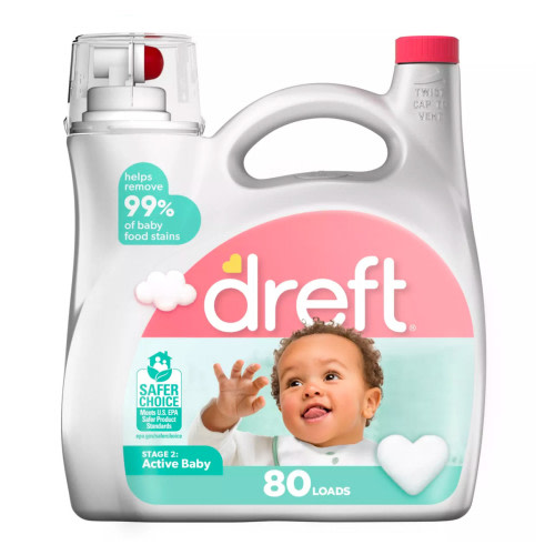 Dreft Stage 2: Active Baby Liquid Laundry Detergent, 115 oz